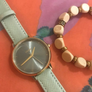 Nixon Kensington Leather Light Gold & Agave Watch